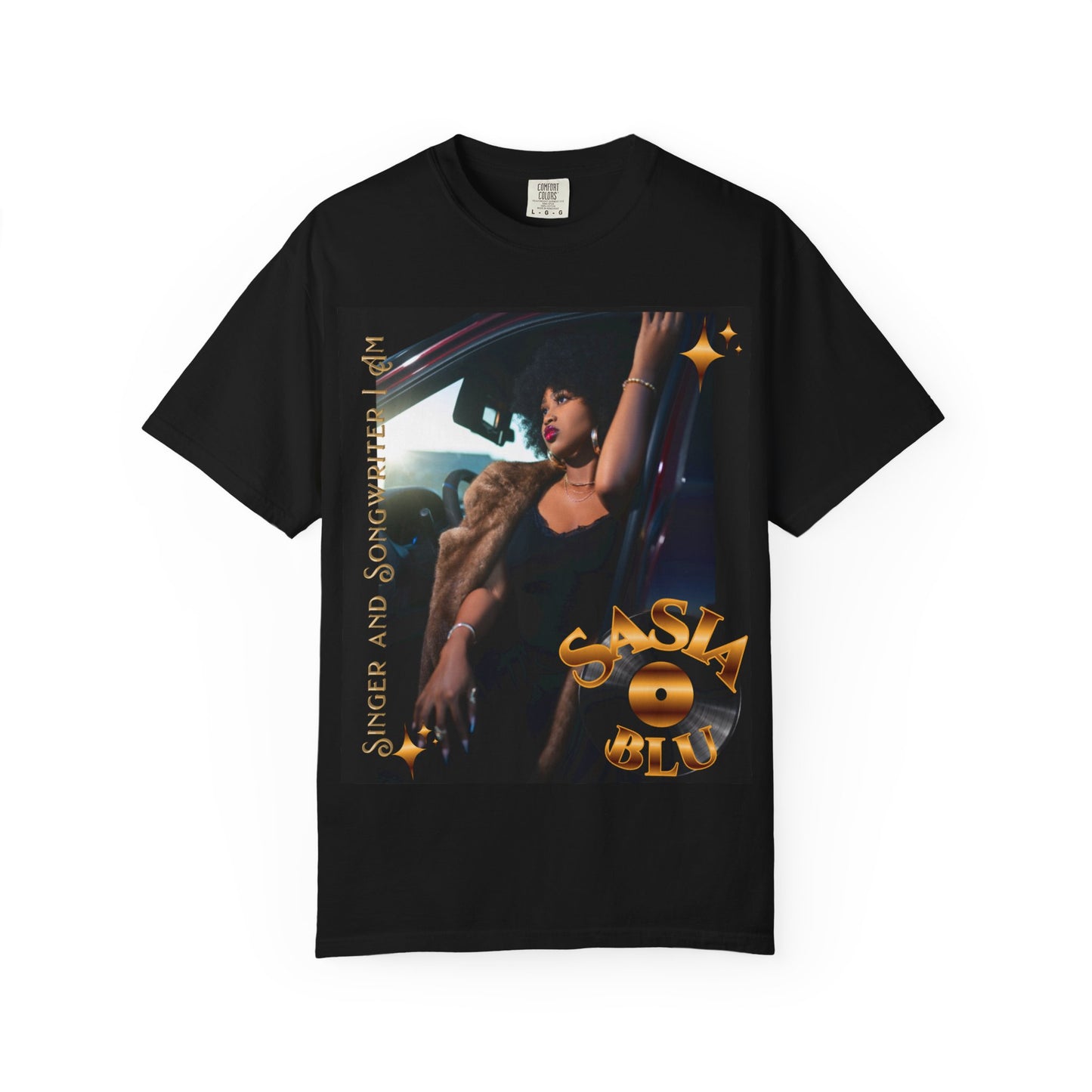 Sasia Blu Unisex Garment-Dyed T-shirt | Stylish Artist Tee, Trendy Fashion, Gift for Music Lovers, Casual Wear, Iconic Style